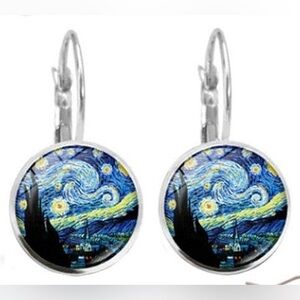 Starry Night Art Earrings